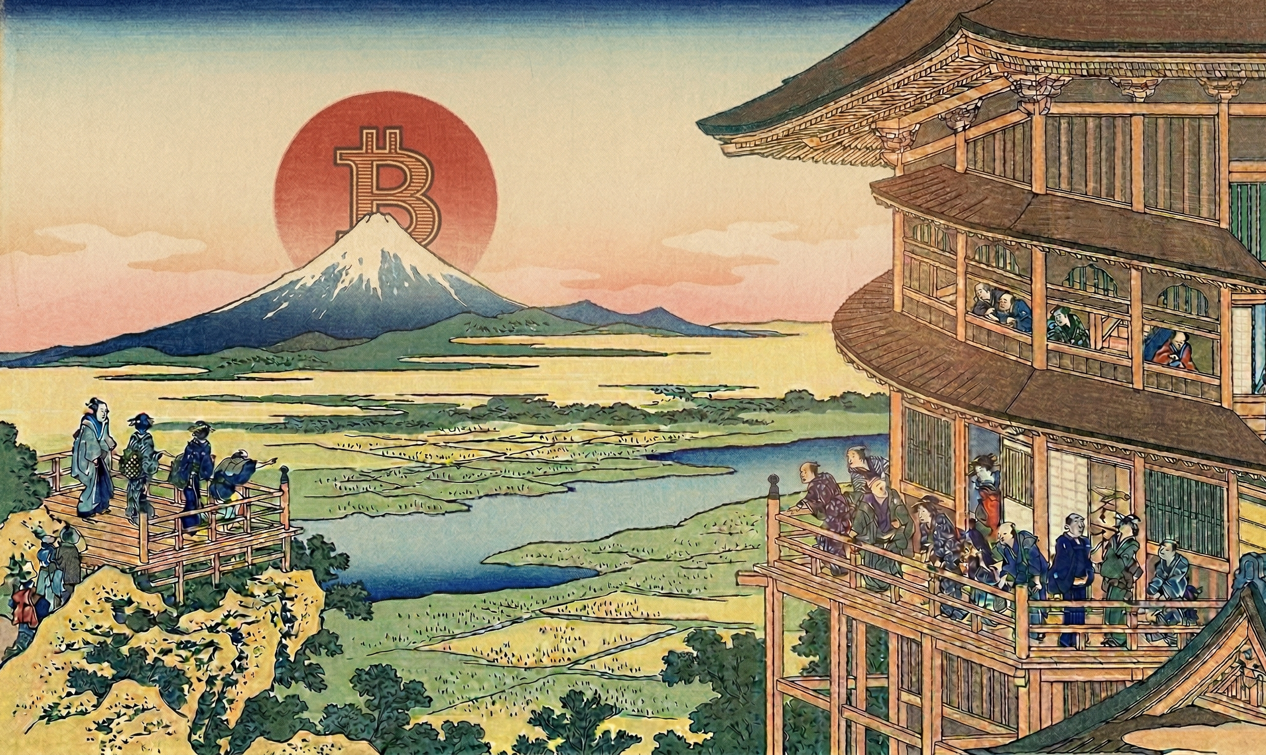 浮世絵 × ビットコイン — 共に未来を見つめる